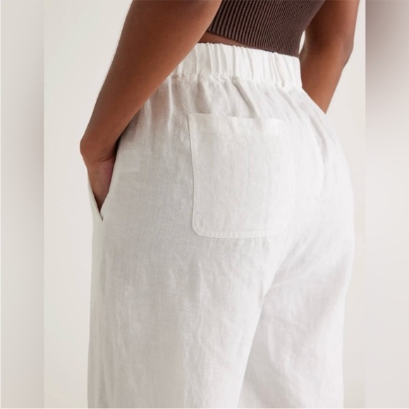 QUINCE European Linen Pants in White - Picture 3 of 5